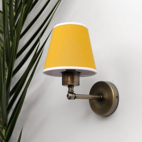 Mini Glow Vintage Gold Duvar Apliği Hardal Sarısı Başlıklı Krem Biyeli